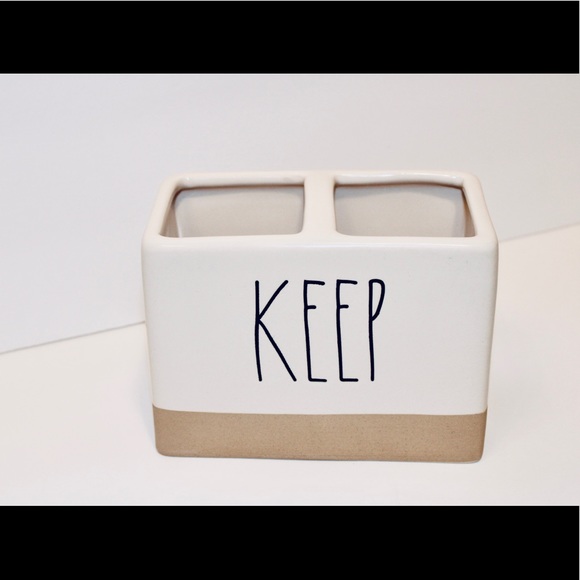 RAE DUNN KEEP Clay bottom bathroom organizer NEW - Picture 5 of 10